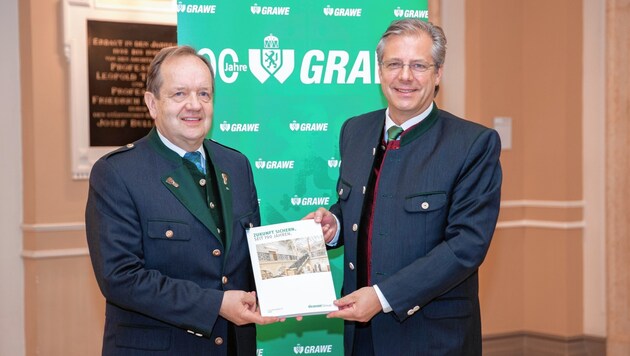 Othmar Ederer und Klaus Scheitegel, Generaldirektor der Grazer Wechselseitigen Versicherung AG (Bild: Grawe/Ralph König)