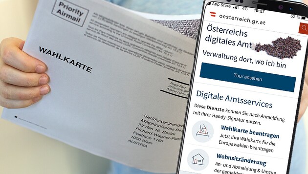 Schon jetzt lassen sich viele Amtswege digital erledigen. (Bild: APA/Georg Hochmuth, oesterreich.gv.at, stock.adobe.com, krone.at-Grafik)