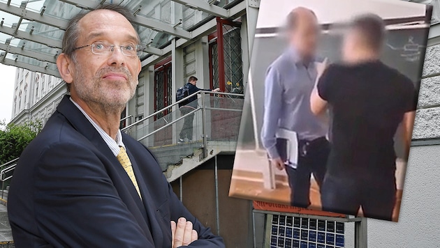 Mit einem Neun-Punkte-Plan will Bildungsminister Heinz Faßmann (ÖVP) Gewalt und Mobbing an Schulen (wie die jüngste Spuck-Affäre in einer HTL in Wien-Ottakring) in den Griff bekommen. (Bild: Peter Tomschi, APA/ROLAND SCHLAGER, Privat, krone.at-Grafik)