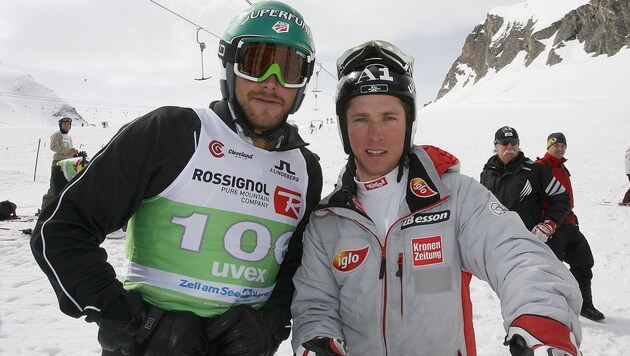 Duellierten sich 2009 bei der Ski & Golf-WM: Miller (li.) und Hirscher. (Bild: Andreas Troester)