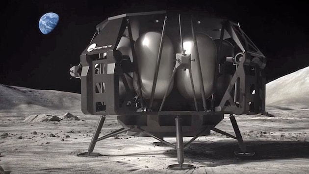 Künstlerische Darstellung: Der Lander „ALINA“ auf dem Mond (Bild: YouTube.com/PTScientists)