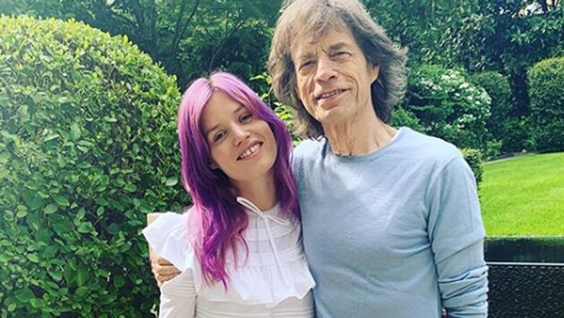 Mick Jagger mit seiner Tochter Georgina (Bild: instagram.com)