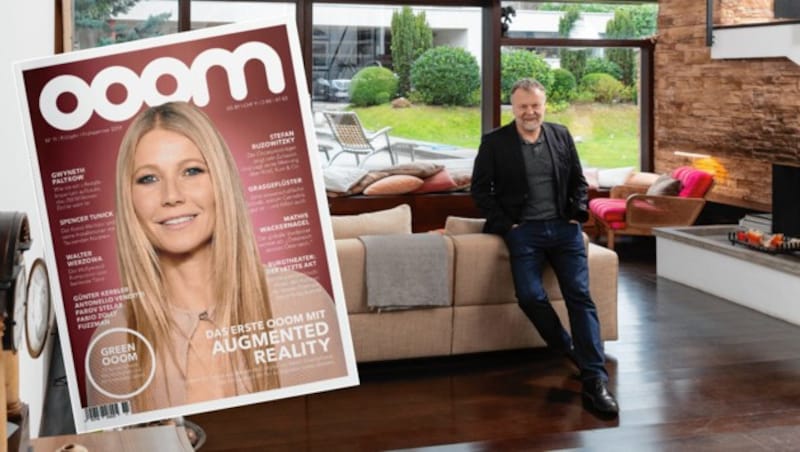 In der neuen Ausgabe des Lifestylemagazins „OOOM“ (jetzt im Handel), das erstmals seine Storys mittels Augmented Reality mit digitalen Videos verbindet, zeigt Stefan Ruzowitzky sein Zuhause. (Bild: OOOM Magazin/www.ooom.com/Roland Unger)