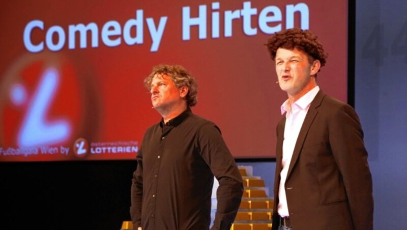 Peter Moizi und Rolf Lehmann (re.) sorgten bei der Gala für Lacher. (Bild: Gerhard Gradwohl)