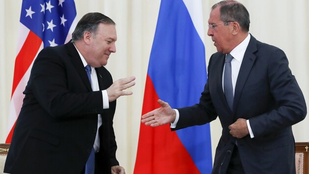 US-Außenminister Mike Pompeo (links) und sein russischer Amtskollege Sergej Lawrow (Bild: AFP)