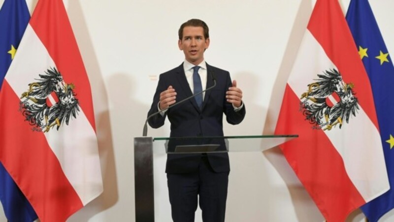 Bundeskanzler Sebastian Kurz während seines Neuwahl-Statements (Bild: APA/ROLAND SCHLAGER)