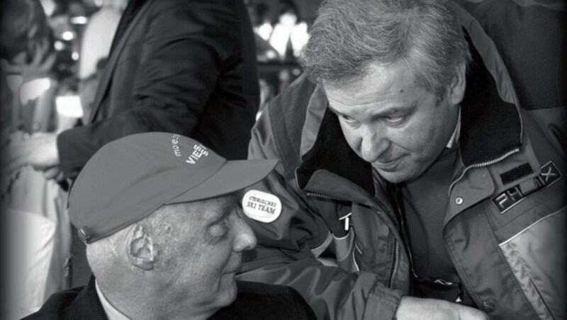 Niki Lauda und der steirische Landeshauptmann Hermann Schützenhöfer (Bild: Land Steiermark/GEPA)