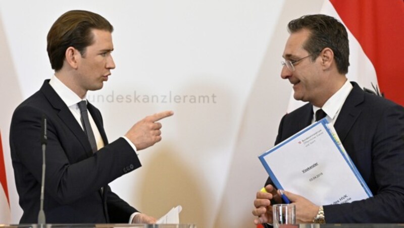 Sebastian Kurz und Heinz-Christian Strache (Bild: APA/HANS PUNZ)