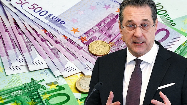 Heinz-Christian Strache hat keinen Anspruch auf das sechsmonatige Arbeitslosengeld für Politiker. (Bild: stock.adobe.com, APA/HANS PUNZ, krone.at-Grafik)