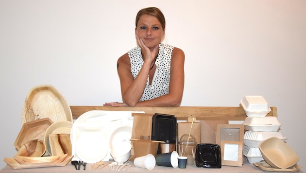 Die Mühlviertlerin Daniela Piererfellner setzt auf umweltfreundliche Ein- und Mehrweglösungen bei Geschirr und Verpackung. (Bild: Privat)