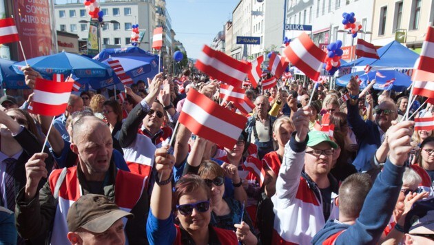 Wahlkampfveranstaltung der FPÖ am Viktor-Adler-Markt in Wien-Favoriten (Bild: AFP)