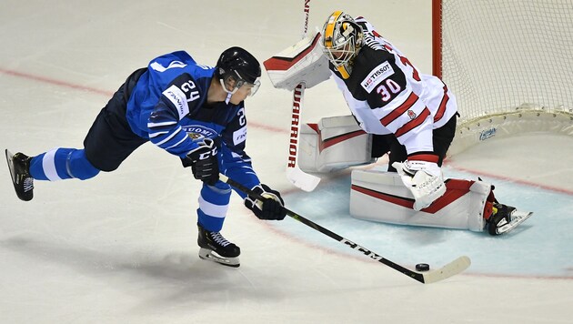 Eine Szene aus dem Vorrunden-Duell Finnland - Kanada, das die Finnen mit 3.1 für sich entscheiden konnten… (Bild: AFP)
