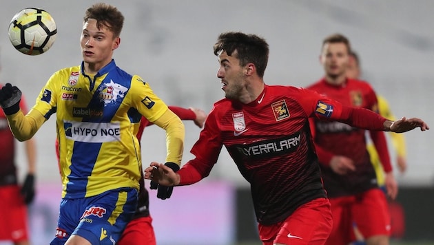 Schnupperte nach einem Jahr wieder Bundesliga-Luft: Fabio Strauss (re.). (Bild: GEPA pictures/ Christian Ort)