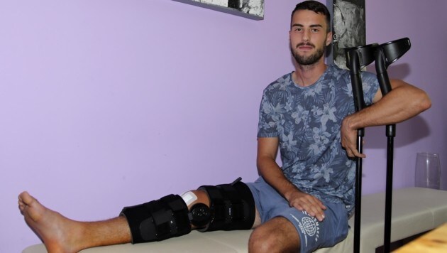 Im Juli 2018 zog sich der Salzburger Fabio Strauss einen Kreuzbandriss im rechten Knie zu. (Bild: Tröster Andreas)