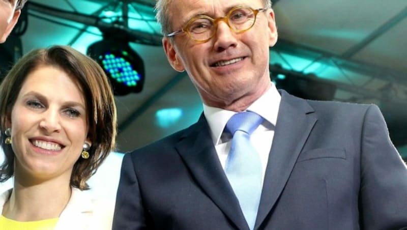 Karoline Edtstadler und Othmar Karas (Bild: APA/GEORG HOCHMUTH)