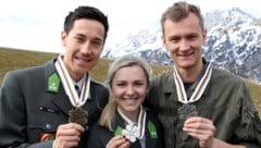 Kombinierer Mario Seidl, Skispringerin Chiara Hölzl und Superadler Daniel Huber gehören in der Saison 2019/20 dem Nationalteam an. (Bild: ANDREAS TROESTER)