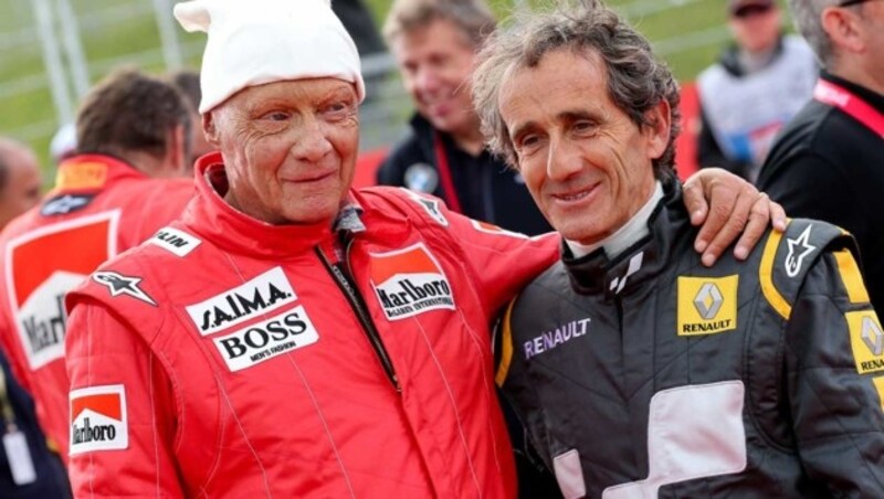 Alain Prost (re.) mit Niki Lauda im Jahr 2015 (Bild: GEPA)