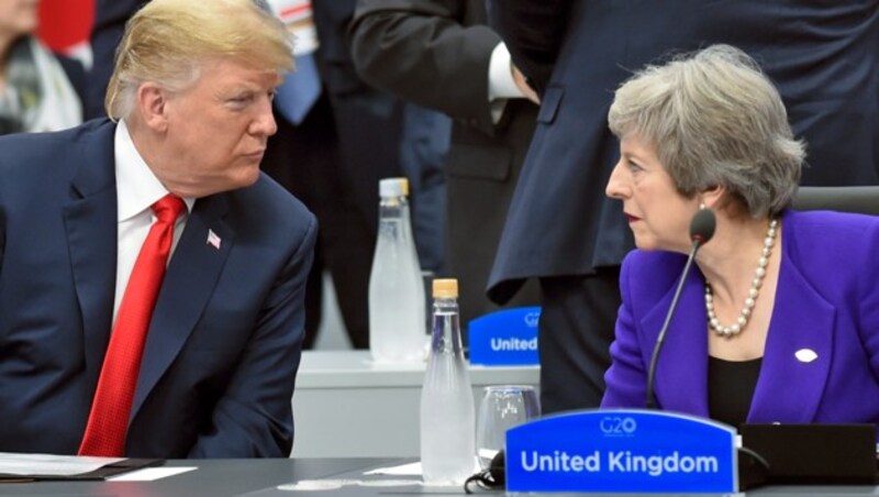 Trump und May beim G20-Treffen im Vorjahr in Argentinien (Bild: APA/AFP/SAUL LOEB)