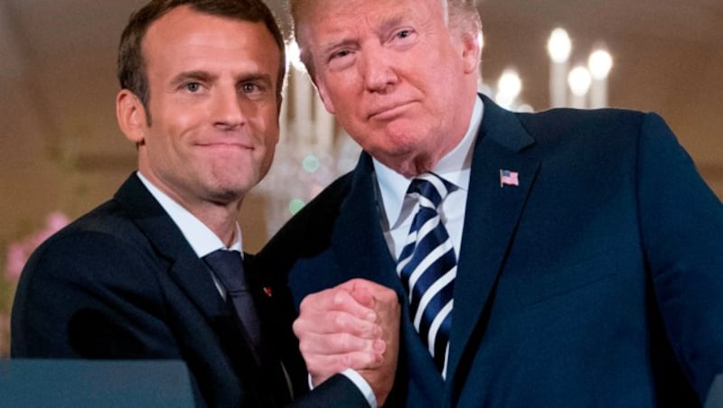 Emmanuel Macron und Donald Trump (Bild: AP)