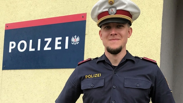 Revierinspektor Andreas Richter von der Polizeiinspektion Korneuburg wurde zum Lebensretter. (Bild: LPD NÖ)