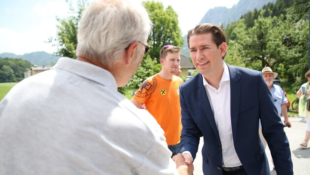 Der ehemalige Kanzler und neuerliche Anwärter für den Spitzenposten läutete in Salzburg den inoffiziellen Wahlkampf ein. (Bild: ANDREAS TROESTER)
