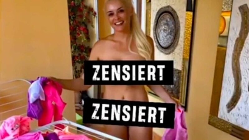 Wäsche aufhängen à la Katzenberger (Bild: www.instagram.com)