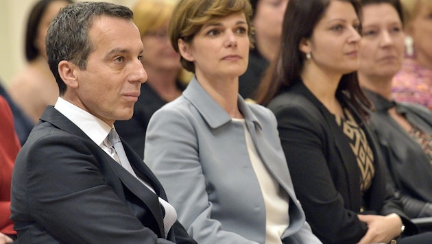 Kern und seine Nachfolgerin an der Parteispitze, Pamela Rendi-Wagner (Bild: APA/HANS PUNZ)