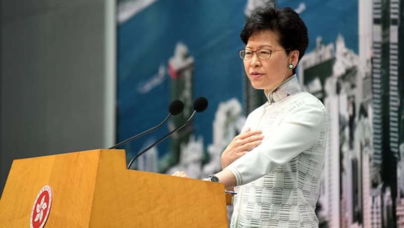 Hongkongs Regierungschefin Carrie Lam (Bild: AFP/Anthony Wallace)