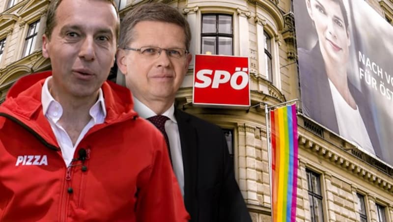 (Bild: APA/HERBERT NEUBAUER, APA/SPÖ/HENISCH, youtube.com, krone.at-Grafik)