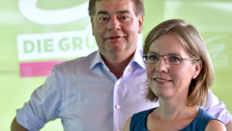 Grünen-Bundessprecher Werner Kogler und Leonore Gewessler (Bild: APA/HERBERT NEUBAUER)