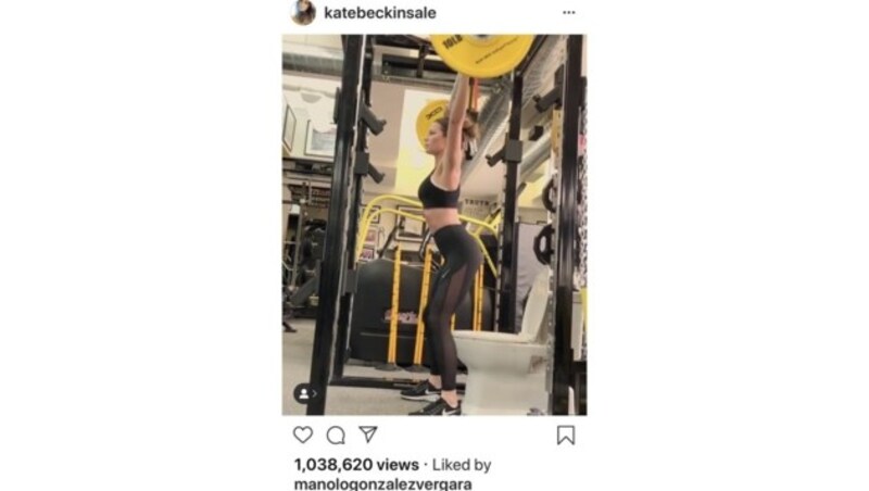 Kate Beckinsale beim Work-out (Bild: www.instagram.com)