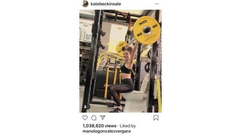 Kate Beckinsale beim Work-out (Bild: www.instagram.com)