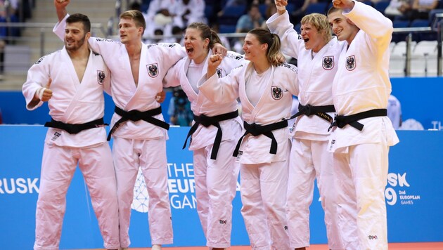 Ein Teil des erfolgreichen Judoka-Teams bei den jüngsten Europaspielen in Minsk - Heim-WM gibt es auch für diese Athleten vorerst keine! (Bild: GEPA)