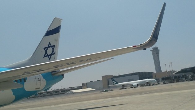 Linienverbindung Salzburg Tel Aviv, El Al-Airline Sundor. Flughafen Jaffa. (Bild: Max Grill)