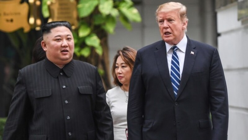 Am 27. Februar trafen Kim und Trump einander in Hanoi (Bild: AFP)