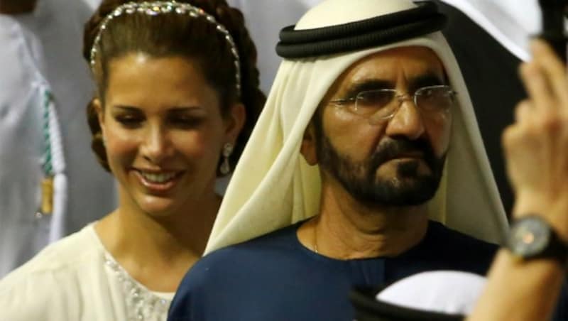 Ein Foto aus glücklicheren Tagen? Mohammed bin Raschid Al Maktoum mit Haya bint al-Hussein (Bild: AFP)