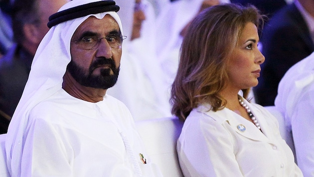 Mohammed bin Raschid Al Maktoum mit Haya bint al-Hussein (Bild: AFP )