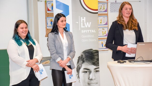 Bianca Klampferer, Regina Burgstaller, Andrea Genser von der HLW Spittal (Bild: HLW Spittal)