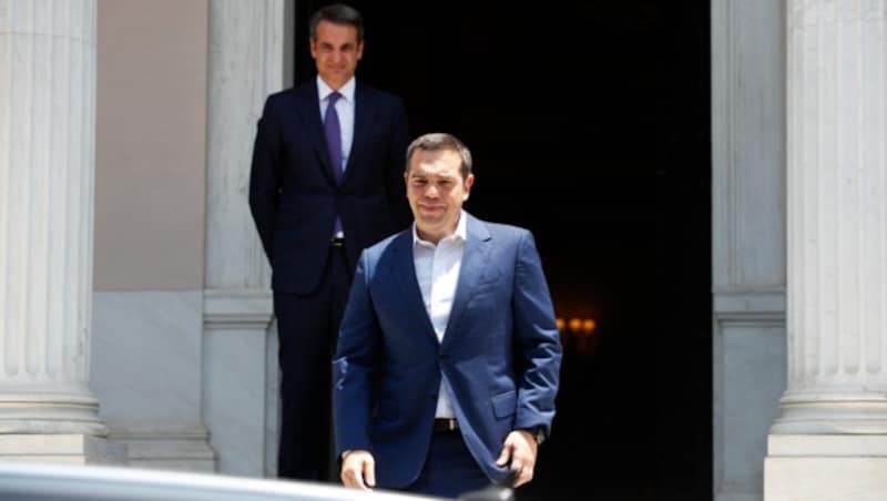 Alexis Tsipras verlässt den Amtssitz. (Bild: Copyright 2019 The Associated Press. All rights reserved)