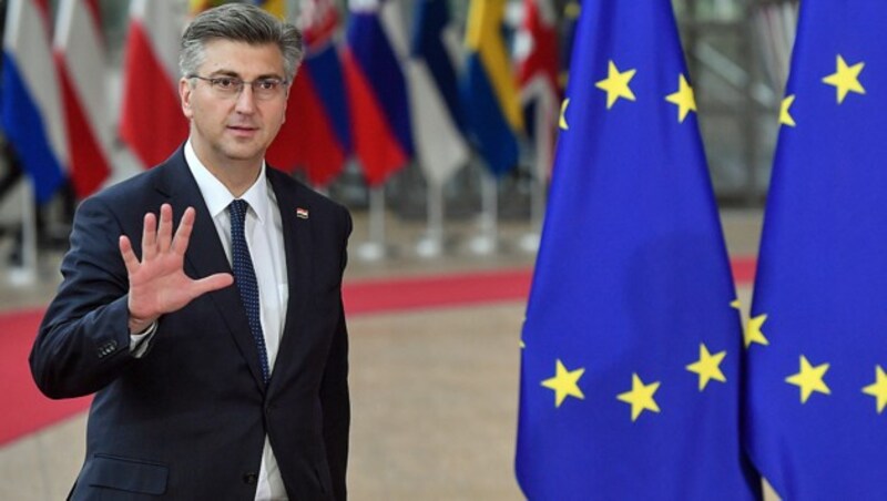 Kroatiens Regierung unter Ministerpräsident Andrej Plenkovic hat einen ersten Schritt in Richtung Gemeinschaftswährung gemacht. (Bild: APA/AFP/JOHN THYS)