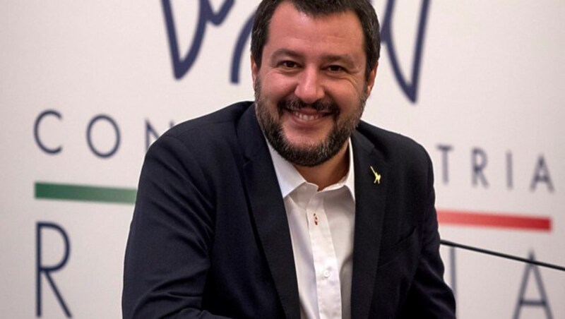 Salvini bei seinem Russland-Aufenthalt im Oktober 2018 (Bild: AFP)