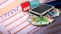 Der Rechnungshof spendet in diesem Jahr 15.343 Euro an unzulässigen Parteispenden (Symbolbild). (Bild: stock.adobe.com, krone.at-Grafik)