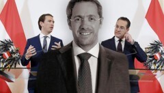 Tal Silberstein beschwert sich darüber, dass Kurz und Strache mit dem Finger auf ihn gezeigt hätten. (Bild: APA/HANS KLAUS TECHT, picturedesk.com/PressOne, krone.at-Grafik)