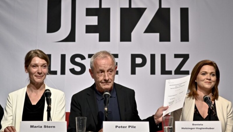 Maria Stern, Peter Pilz, Daniela Holzinger-Vogtenhuber (Bild: APA/HERBERT NEUBAUER)