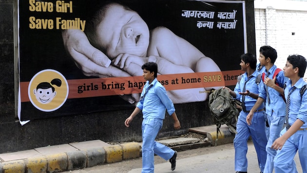 Indien hat ein Problem mit der gezielten Abtreibung von Mädchen. (Bild: AFP)