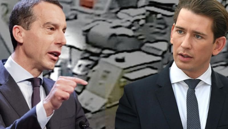 Der ehemalige SPÖ-Bundeskanzler Christian Kern widerspricht seinem Nachfolger Sebastian Kurz (ÖVP). (Bild: APA/GEORG HOCHMUTH, APA/HELMUTH FOHRINGER, YouTube)