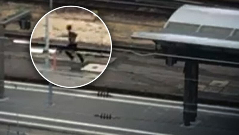 Nach der Horror-Tat am Frankfurter Hauptbahnhof versuchte der Täter (40) zu flüchten. (Bild: „Bild“, krone.at-Grafik)