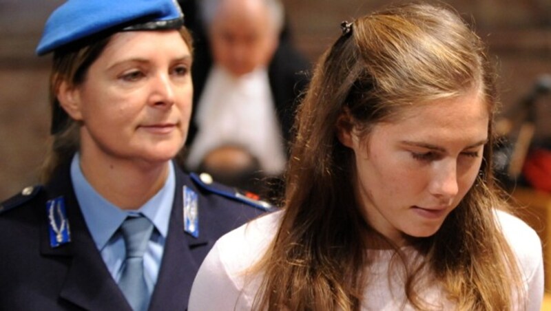 Amanda Knox im Jahr 2009 während der Verhandlung in Italien (Bild: AFP)