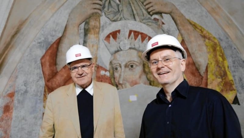 Besichtigung mit Domprobst Heinrich Schnuderl (li.) und Architekt Peter Grabner (Bild: Sonntagsblatt/Gerd Neuhold)