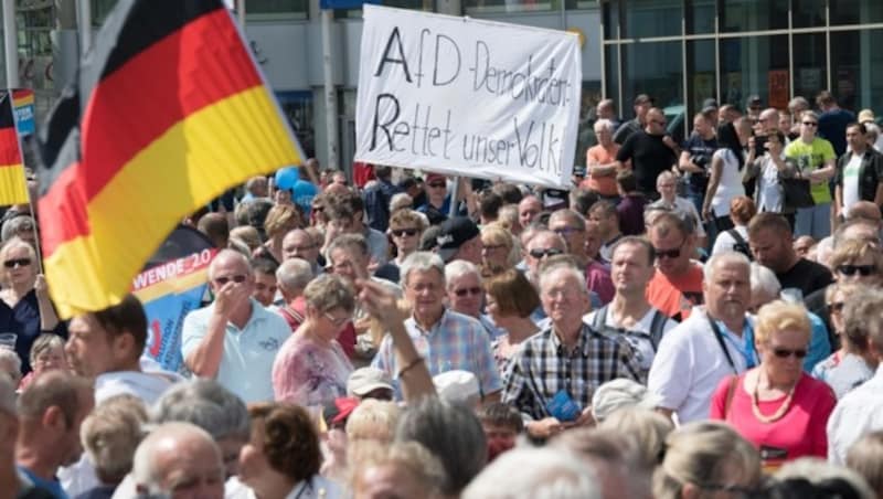 AfD-Wahlkampfveranstaltung in Cottbus (Bild: AFP)